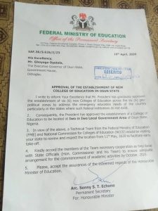 Buhari Approves the Establishment of Federal College of Education in Iwo