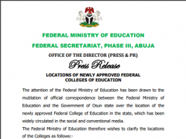 We Only Approve Iwo for Federal College of Education in Osun - Ministry Clears the Air