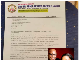 Oluwo to Confer Chieftaincy Title on Dele Momodu and Wife