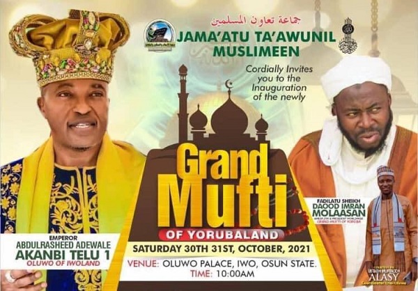 Taawun National President Appointed as The Grand Mufty of Yorubaland