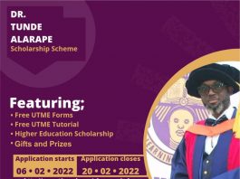 Dr Alarape Scholarship Scheme to Sponsor 30 students for UTME, Academic Mentorship and Higher Tuition Fee