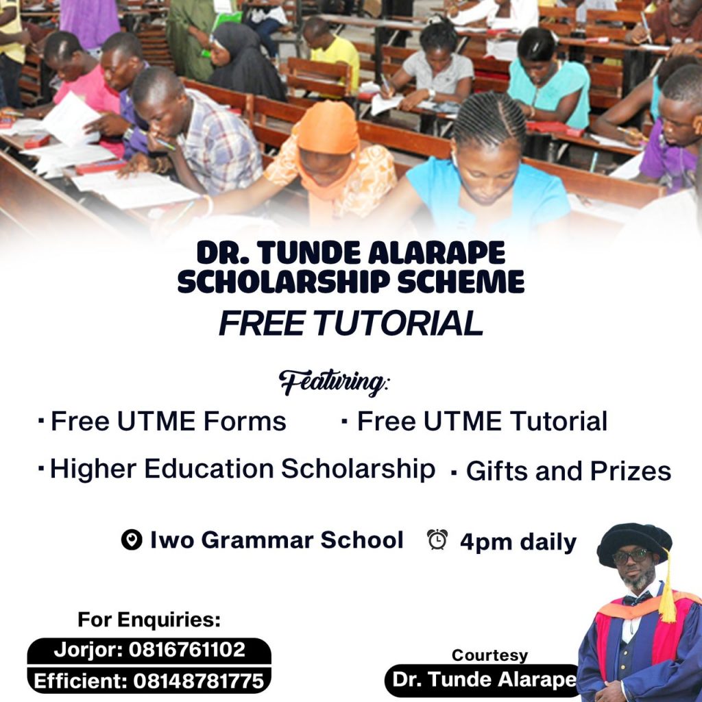 Dr Tunde Alarape Scholarship Shorlisted Candidates (SEE LIST)