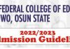 Steps on How to Apply for Admission into Federal College of Education, Iwo