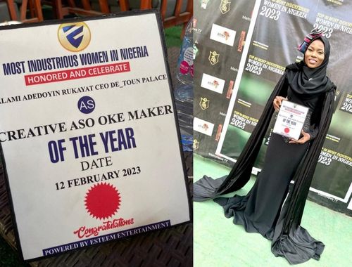 Top 50 Most Industrious Women in Nigeria: Iwo-born Entrepreneur, Salami Adedoyin Rukayat Bags Creative Aso-Oke Maker of the year