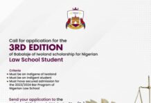3rd Edition: Chief Babalaje of Iwoland's Scholarship for Nigerian Law School Student